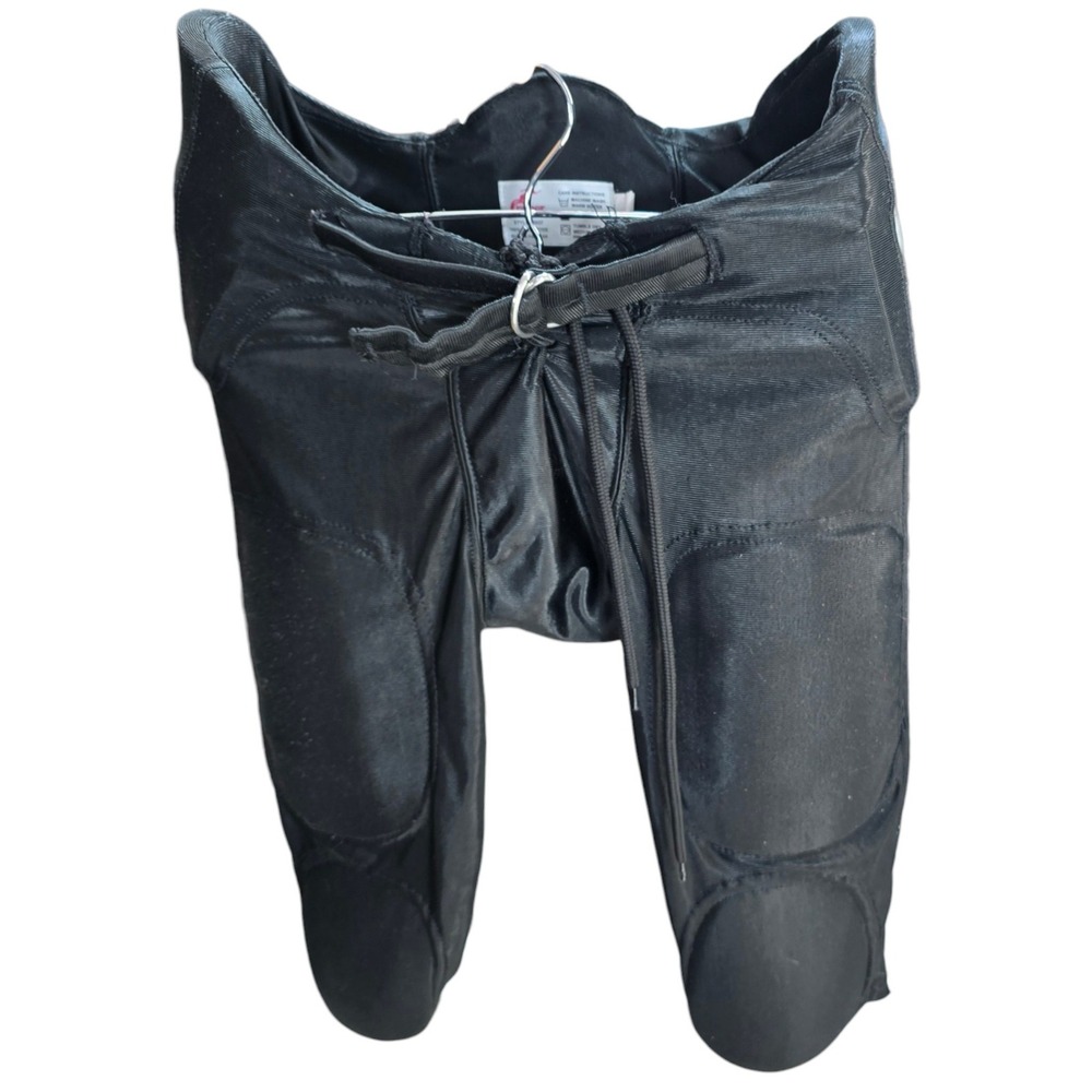 Cramer Football Pants Youth L Black Polyester Padded Integrated Belt 3037 Sports